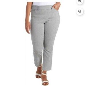 Hilary Radley Built-in Tummy Control Pull-on Ankle Pant Size: XL, Black/White.